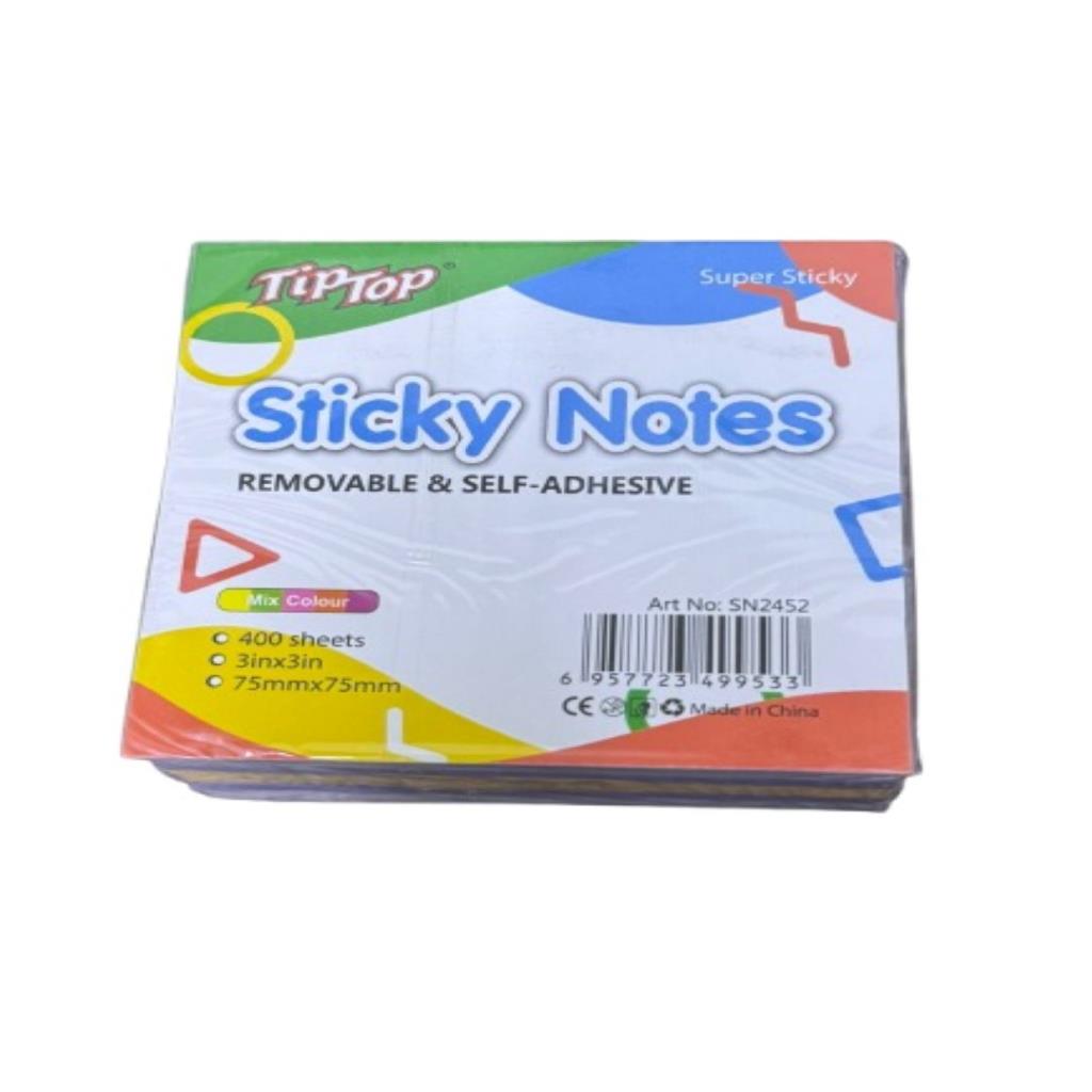 ملاحظات لاصقة TipTop – عدد 400 ورقة (ألوان متنوعة)